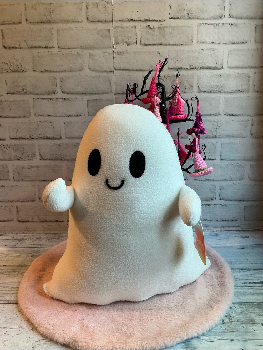 Candy Corn Lane White 17” Large Fabric Plush Ghost